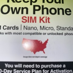 Verizon To Straight Talk Nano SIM Card Bring Your Own Phone Kit Cell Phone