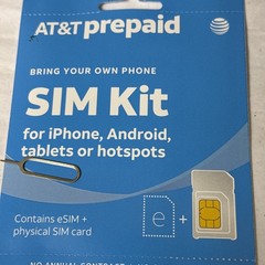 X2 AT&T Prepaid Sim Card Bring Your Own Phone Pin 5G Blue ESim Must Mail Track