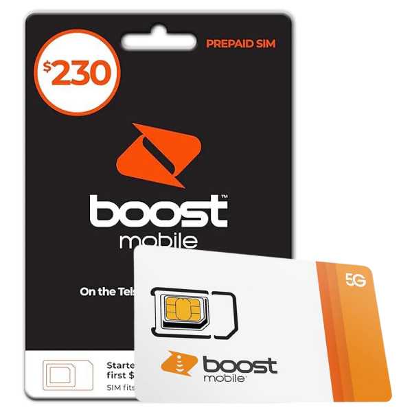 BOOST MOBILE $230 PREPAID MULTI FIT SIM CARD STARTER KIT PACK 4G 5G LONG EXPIRY