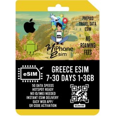 Greece Travel eSIM Prepaid 1-3GB 7-30 days 5G Network QR Activation