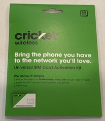 Cricket Wireless Universal Nano SIM Card 3 in 1 Activation Kit 4G LTE