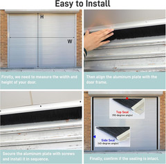 10 X 10Ft Three-Side Garage Door Brush Seal Kit for Roll-Up Doors, 3″ Weatherpro
