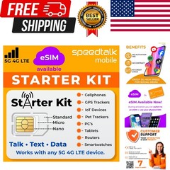 SIM Card Starter Kit, Smartphone Cell Phone, GPS Tracker and IoT, Plan Starti…