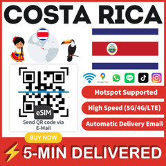 [eSIM] Costa Rica eSIM e-SIM card Travel Sim card Tarjeta eSIM Dato Data only