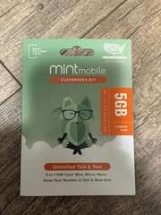 3-Months Mint Mobile Prepaid SIM Card With 5GB DATA, Talk, Text Phone Service