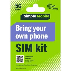 Simple Mobile Bring Your Own Phone Regular & Micro size sim card, Black