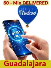 ESIM MEXICO TELCEL AREA GUADALAJARA,RECHARGEABLE(YOU NEED ID FOR USE)