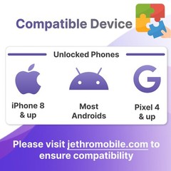 Jethro Mobile 3-Months Unlimited Talk & Text Cell Phone Plan, 5G/4G LTE, Comp…