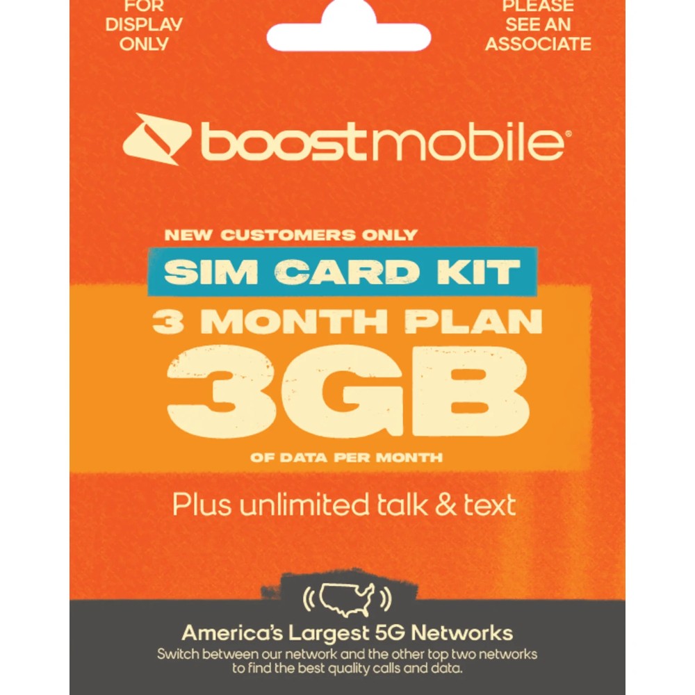 Boost Mobile Preloaded SIM Card Bring Your Own Device 3month Plan Unlim G2U