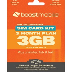U64271 Boost Mobile Preloaded SIM Card Bring Your Own Device 3month Plan G2U