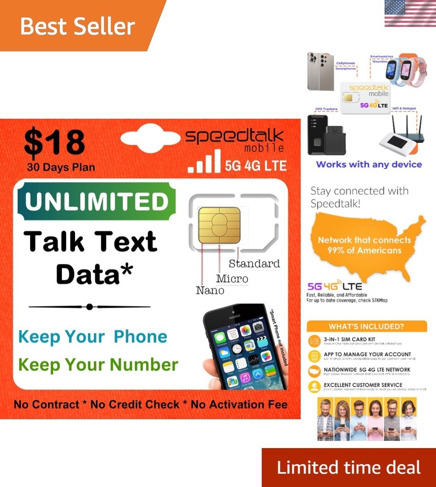 Monthly SIM Card Plan – Keep Your Number, Unlimited Talk & 4GB Data Access