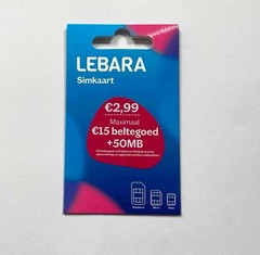 Lebara Prepaid Dutch SIM Card Starter Pack Netherlands Holland 3 EUR Credit