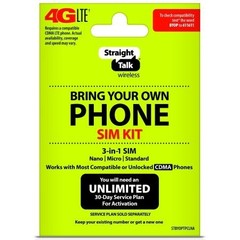 Straight Talk – Bring Your Own Phone CDMA 3-in-1 Sim Card Kit (4G LTE) -…