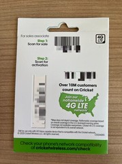 New Cricket Wireless SIM Card 3 in 1 Standard / Micro/ Nano Sizes