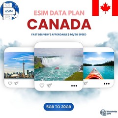 Canada eSIM 5GB to 20GB | 4G/5G Data Plan | Same-Day Delivery | Easy Setup