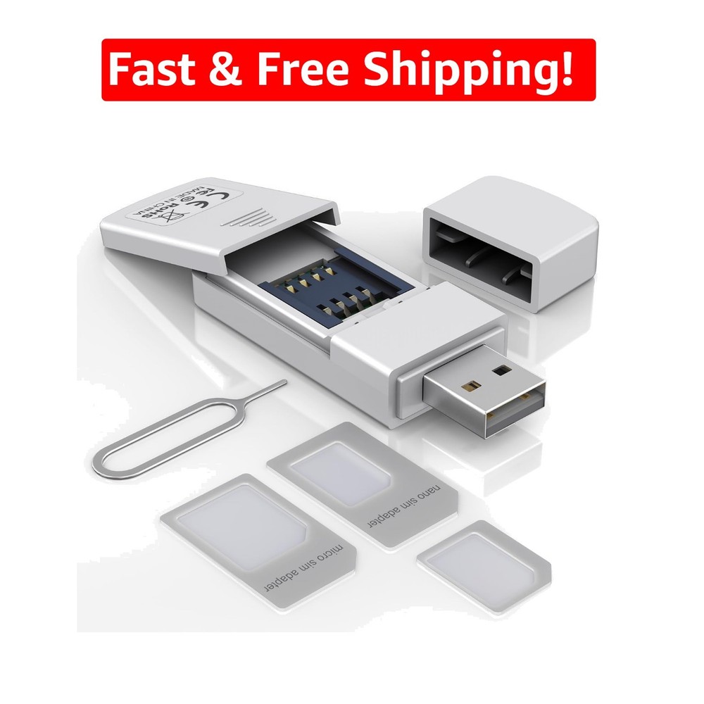 Plug & Play SIM Card Adapter with Eject Pin – USB Reader for Windows Systems