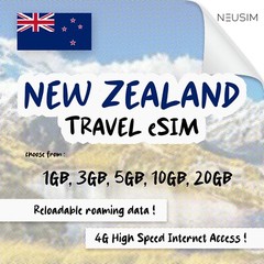 NeuSIM New Zealand eSIM 5-20GB Data | Same Day DELIVERY!