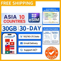 Travel Data eSIM for China Mainland, Japan, Korea, Thailand, Hong Kong, Taiwa…