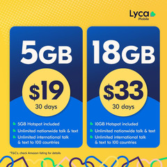 Lyca Mobile 5G/4G Prepaid SIM Card Kit – Unlimited Talk Text & Data from $10/mo