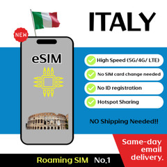 Italy Travel eSIM – 5G , 15 to 30 Days – Unlimited