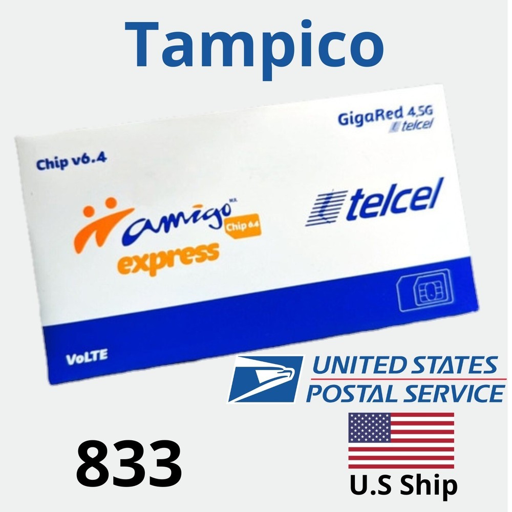 Telcel Mexico TAMPICO TAMAULIPAS SIM Card ACTIVATED for UNLIMITED Calls,Sms.