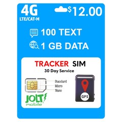 Jolt Mobile AT&T SIM Card for GPS Tracker Kids Senior Pet Car Preloaded 4G LTE