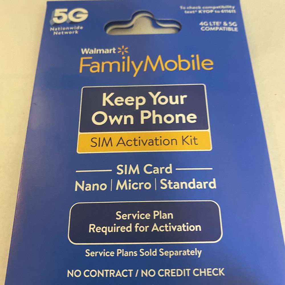 Blue Bring Your Own Phone To Walmart Family Mobile Verizon Nano Sim Card cdma