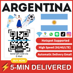 [eSIM] Argentina eSIM e-SIM card Travel Sim card Tarjeta eSIM Dato Data only 🛜A