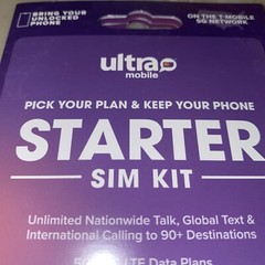 Ultra Mobile Pin Nano SIM card for Unlocked Cell Phones Starter B