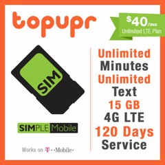 4 MONTH SIMPLE MOBILE SIM Card $40 PLAN 120 Days 15GB 4G LTE + ILD Calling