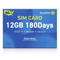 12GB Data SIM Card – 180 Days 4G LTE for Unlocked Devices, GPS, Cameras, Radio –