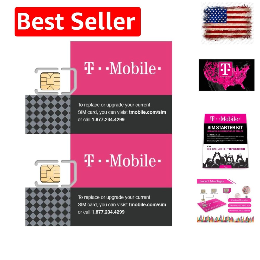 2 Pack Authentic Official SIM Card Micro/Nano/Standard GSM 4G/3G/2G LTE Prepa…