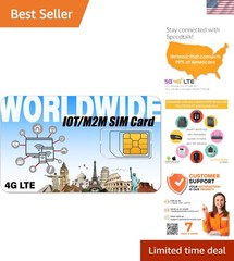 IoT SIM Card M2M with 12 Service at 64kbps | 2G/3G/4G Devices | No Contract …