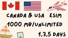 Canada + USA eSIM – 1 GB /Day Unlimited – 1/3/5 Days / Openmobile