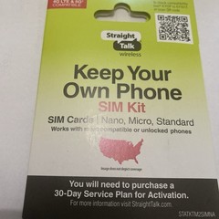 Pin Straight Talk Nano SIM Card Activation Kit Pink One Bring Your Phone Sim