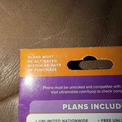 Ultra Mobile 5G/4G Unlimited Talk Text and Data Sim Card 15GB Purple New Sealed
