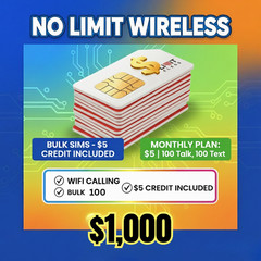 Lot of 100 Bulk SIM Card Starter Kits – T-Mobile Network – 5G LTE