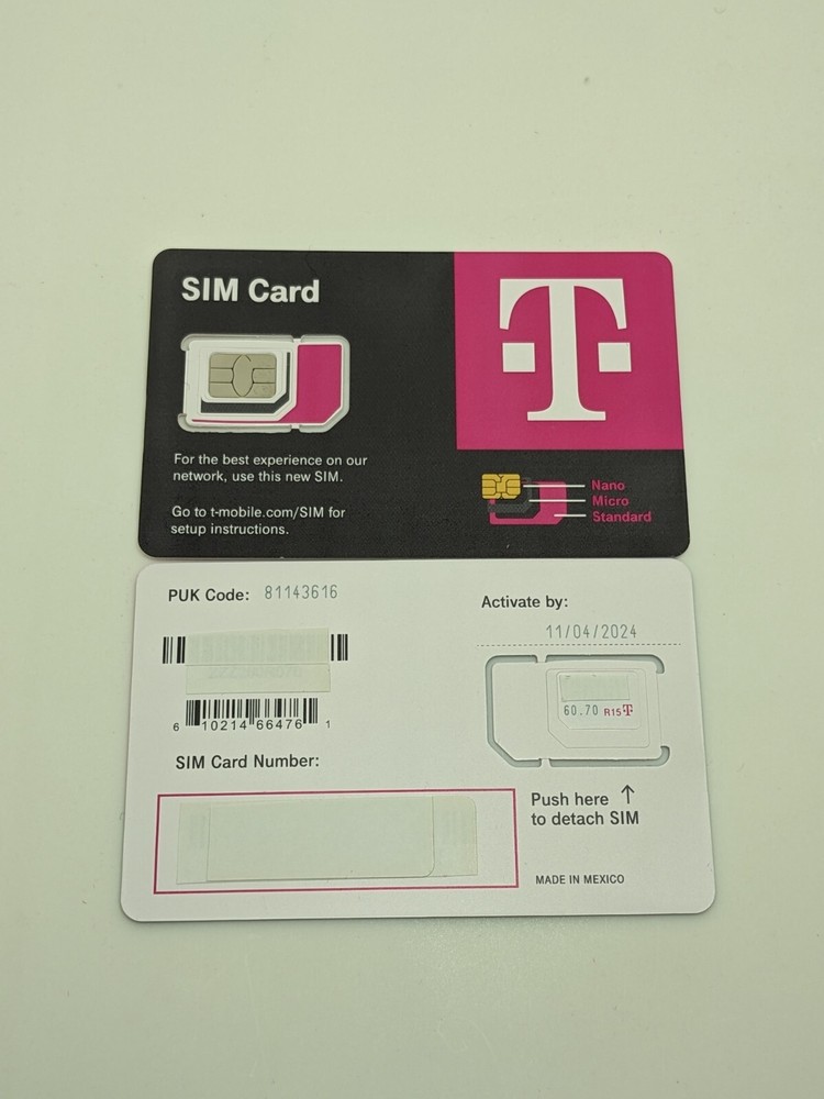 T-Mobile SIM Card Nano, 4G and 5G LTE 3 in 1 New