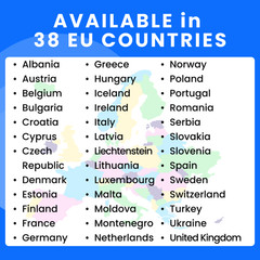 New Europe SIM Card (30 Days), 4GB 5G/4G LTE High-Speed Data