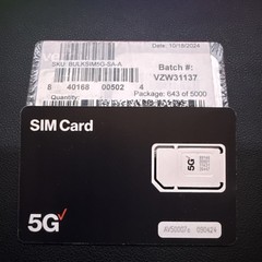 Lot Of 10 Verizon 3-in-1 Prepaid/Postpaid 4G LTE 5G SIM Card Nano/Micro/Standard