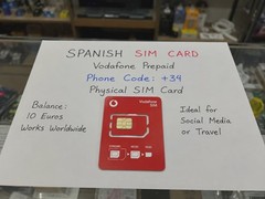 Spanish sim-card | Vodafone SIM Card | 10 Euro Balance +34 Spanish sim card