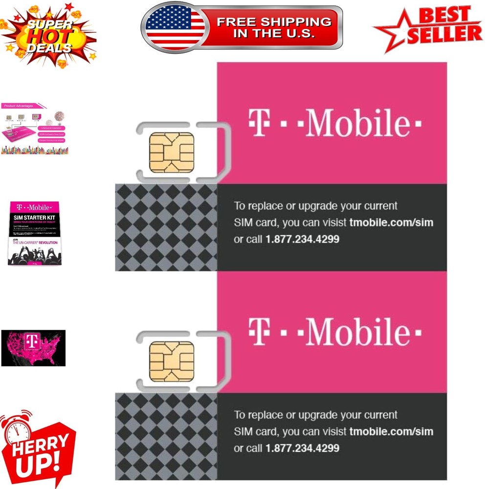 Authentic GSM SIM Card 2 Pack – 3-in-1 Size & Postpaid Ready for Versatile Use