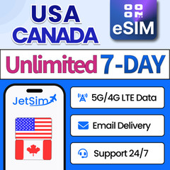 JetSim USA and Canada Travel eSIM High-Speed Data