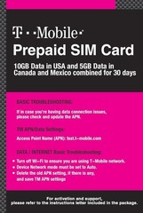 10GB Prepaid SIM Card for USA with 5GB in Canada/Mexico – Unlimited Talk/Text