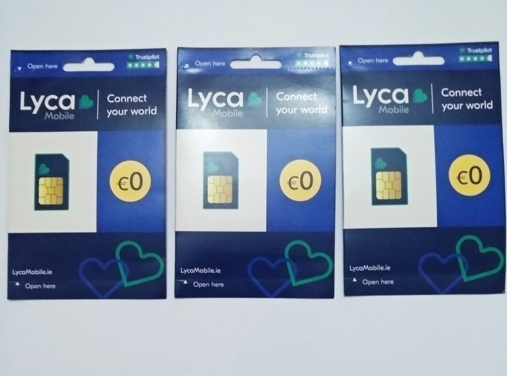 Lycamobile Ireland 4G/5G – Prepaid – Irish Network – PAYG Triple SIM Card