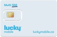 Lucky Mobile Multi SIM Card Nano Micro Regular LTE Prepaid or Postpaid 3in1