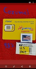 Telcel Mexico Sim Card COZUMEL Area 987 , UNLIMITED CALLS,SMS..