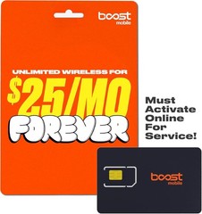 Boost Mobile SIM Kit | $25/Mo. Forever Unlimited Plan with Auto-Pay | Unlimited