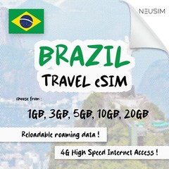 NeuSIM Brazil eSIM 1-3GB Data | Same Day DELIVERY!