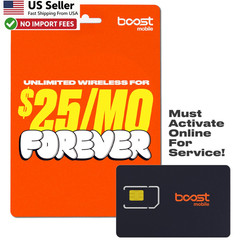 Boost Mobile SIM Kit $25 Forever Unlimited Plan Auto-Pay US Phones Only FROM USA